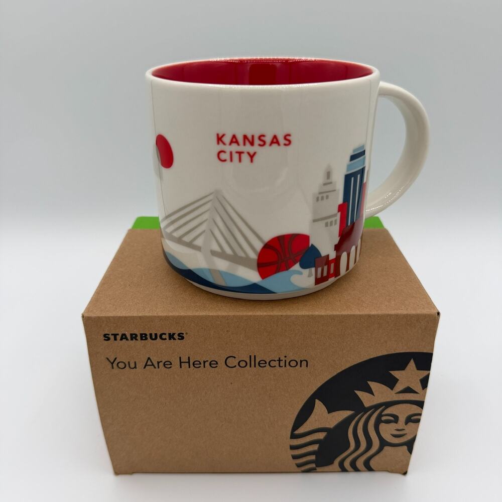 New in Box Starbucks Kansas City 14 oz You Are Here Collection Coffee Tea Mug
